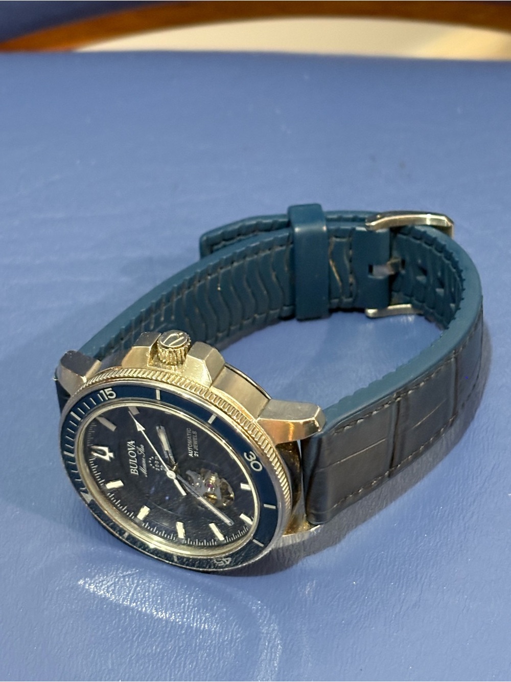 Bulova Men’s Marine Star Automatic Watch with Blue Strap